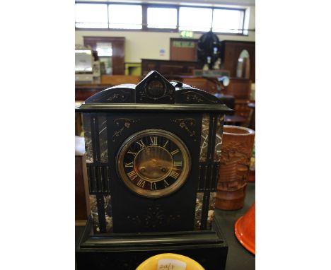 Large Victorian slate mantle clock