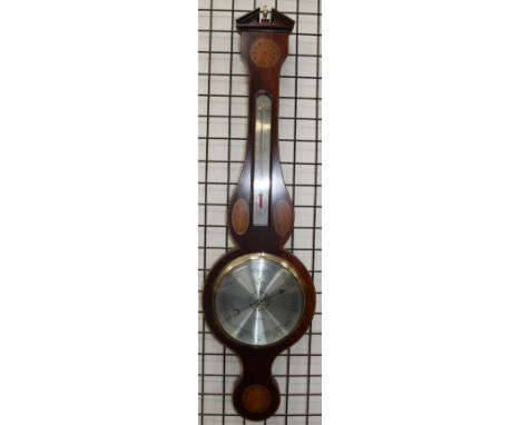 A 20th century Comitti of Holborn mahogany banjo barometer