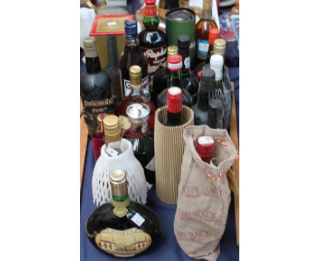 Fine Old Ruby Port Bin 40 together with other bottles of Port, Whisky etc