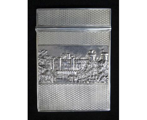 engine turned decoration with two views of Windsor Castle, top engraved 'B.C. Burrell', appr. wt. 2.2ozt9.3 x 6.8cmsProvenanc