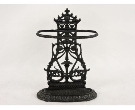 A Victorian cast iron stick stand, 69cm high