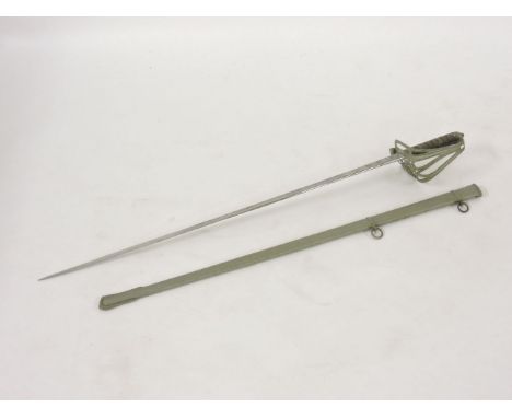 A British Kings Royal Rifles Sword, with etched blade by Henry Wilkinson, blade initialled 'RLCH' No 36666 in steel scabbard,