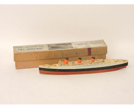 A Chad Valley 'Unique Take To Pieces' model of R.M.S. Queen Mary, in original box