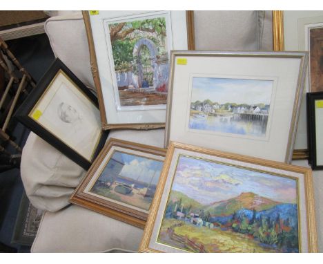 Pictures to include P G Nickerson - Old Harbour Shore near Chatham, oil on artist's board, signed lower left corner, titled t
