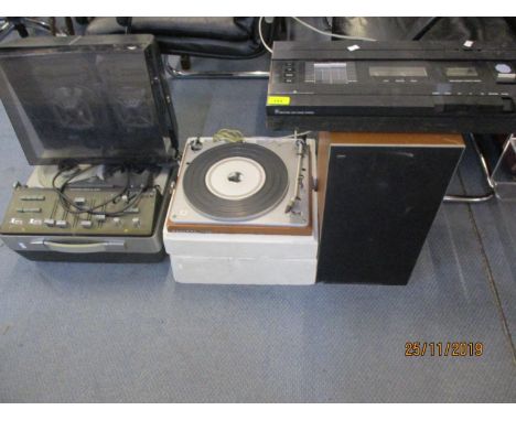 A Beocord 2000 deluxe tape to tape player in case, a Beogram 1000 turntable A/F, a B &amp; O speaker and a Beocord 2200 Dolby