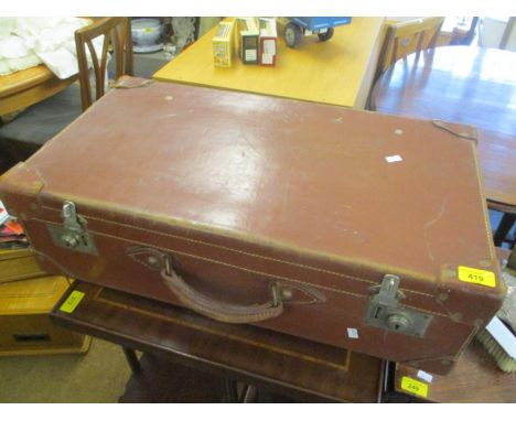 A vintage leather suitcase 