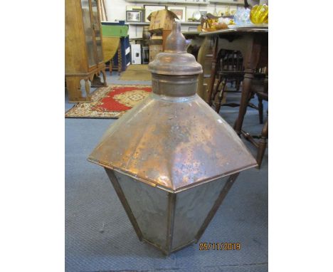 A copper cased porch/hall lantern 