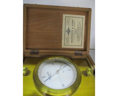 A Neuhofer &amp; Son lacquered brass compass in a box 