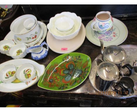 Collectable ceramics to include Poole, Spode, Wedgwood and Royal Worcester Evesham, along wit a silver plated teaset and tray