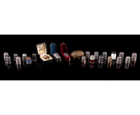 22 various thimbles including silver domestically and abroad