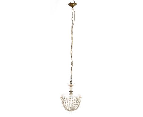 Crystal cut 1-light hanging lamp pocket model, incl. chain 10 cm high, shade 25 cm diameter (damage)