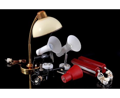 Lot of lamps from div. periods Wed. Hit Amsterdam and Hala, b.u. desk lamp, 2 bedside lamps and 4 wall lamps