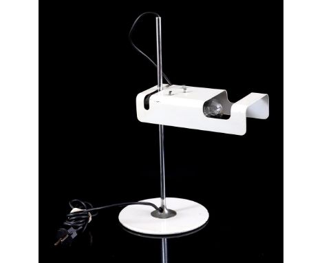 Joe Colombo (1930-1971)Metal adjustable desk lamp with black shade and base, design Joe Colombo for O'Luce, model 'Spider', I