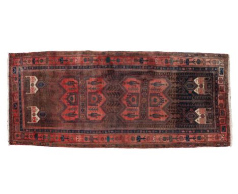 Hand-knotted carpet / runner with oriental decor, 311x146 cm