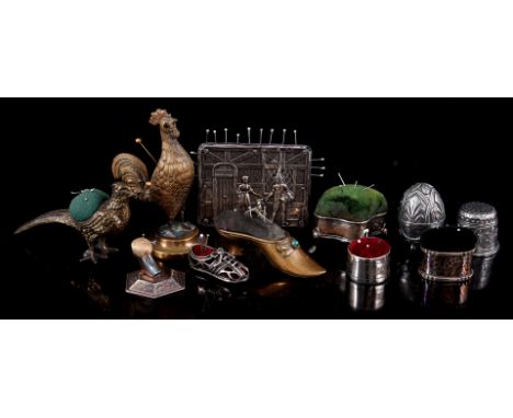 11 various pincushions including silver domestically and abroad