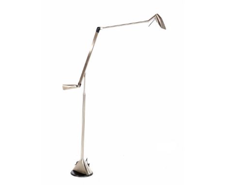 Walter MoniciStainless steel adjustable floor lamp, design Walter Monici for Lumina, model 'Zelig Terra', Italy 1980s, up to 
