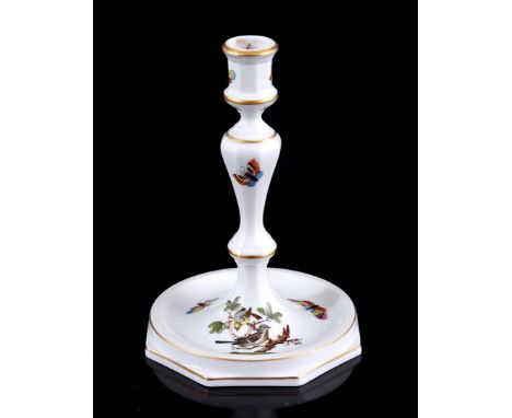 Porcelain candlestick / lamp base with Rothshield decor, 18 cm high