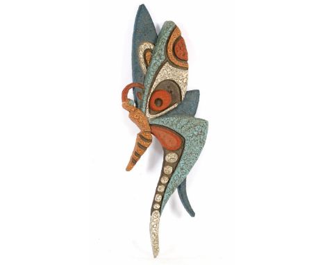 Joop Puntman (1934-2013)Ceramic wall ornament "Butterfly", not marked, 84x30 cm, 8 kilograms