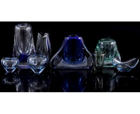 8 pieces of crystal incl. 3 times Jablonski and 5 times Holmegaard