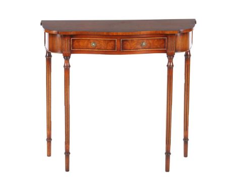 Classic walnut veneer console table with 2 drawers, 72.5 cm high, 79.5 cm wide, 34 cm deep