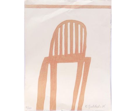 Klaas Gubbels (1934-)Composition with chair, color lithograph dated 1986, 41/200, 65x50 cm (no frame)