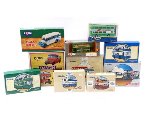 Corgi Toys Classics: 10 sets with scale models of modern and classic buses. Some sets contain several models. The oldest copy