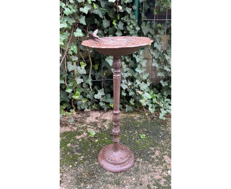 Cast iron bird drinker after an antique model, 75 cm high