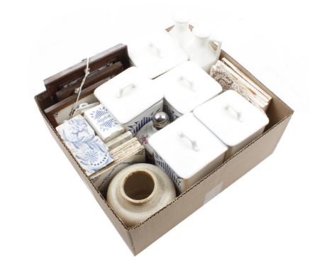 Various box, including Clara apothecary pots, ceramic tiles and Mobach pot