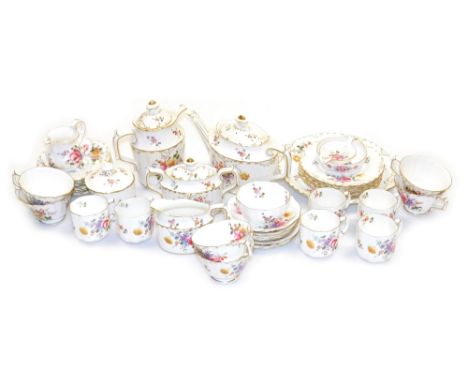 A group of Royal Crown Derby porcelain Derby Posies tea wares, to include teapot, hot water jug, two handled sugar bowl, tea 