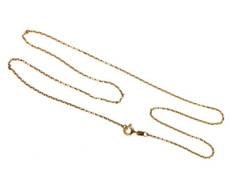 A 9ct gold belcher link neck chain, on a bolt ring clasp, 2.4g.