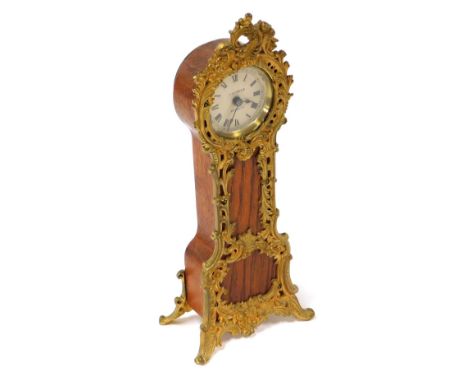 A late 19thC rococo style miniature longcase clock, circular dial bearing Roman numerals, for A &amp; S Walker Manchester, cl