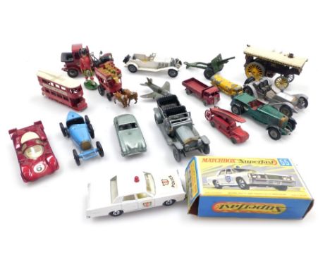 A group of diecast cars, to include a Models of Yesteryear 1926 Mercedes Benz, a Corgi Whizzwheels Ferrari 512S, Models of Ye