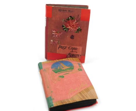 Two early 20thC and later postcard albums, Irish interest, to include Queens Island Belfast, launch of the Olympic, Belfast, 