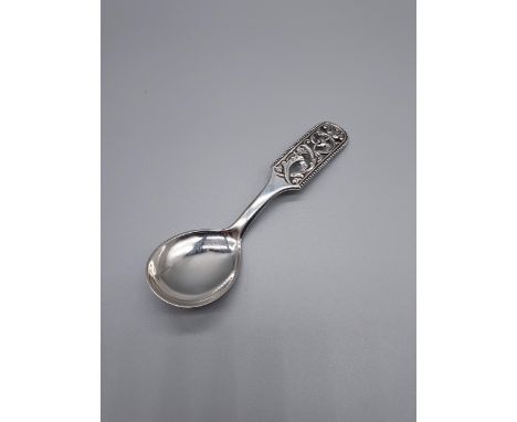 A Norwegian silver 830S Caddy Spoon. Produced by Brodrene Lohne [12cm in length] 