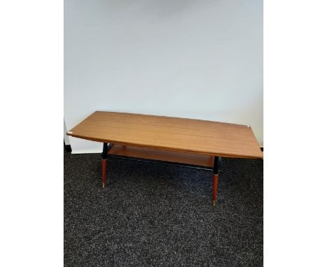 A Mid century Scandinavian classic design, 1950's coffee table, Rare piece by Ganddal,Teak wood with lower shelf. AASEMOLLE &