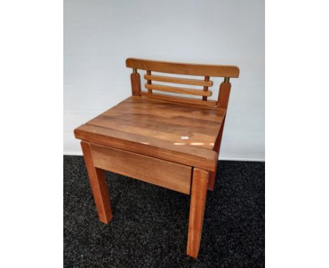 A Vintage teak Bespoke hand made chair with pull out single drawer. 