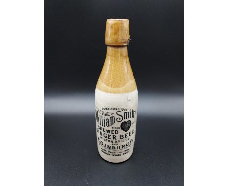 A Vintage William Smith Ginger beer, Edinburgh stoneware bottle. Buchan pottery Portobello. [22cm in height] [a/f] 