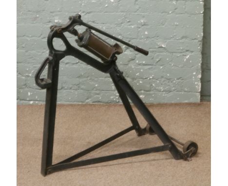 A vintage Ernest Lake garage tyre pump.