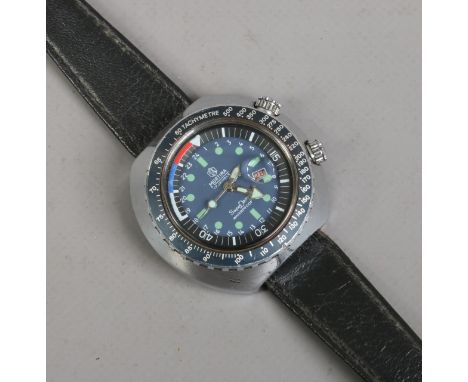 A Gentleman's Mortima Super Datomatic manual divers watch. With rotating bezels the outer having tachymetre, with centre seco