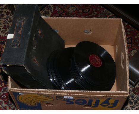 A box of gramophone records including Columbia, HMV, Decca, Regal etc.