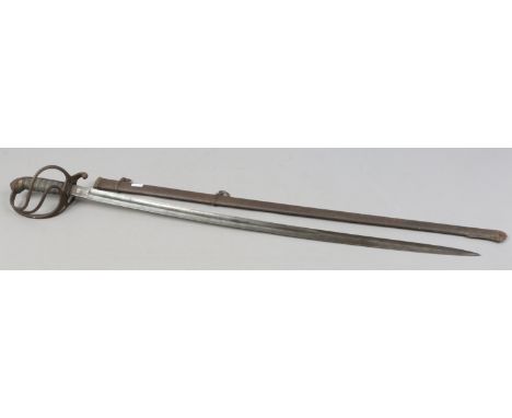 An Infantry Officers sword. In metal scabbard and having shagreen grip, proof mark and etched blade for the Royal Fusiliers. 