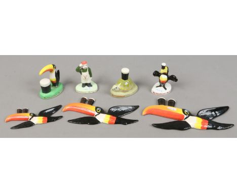 Seven Carltonware style Guinness ceramic figures.