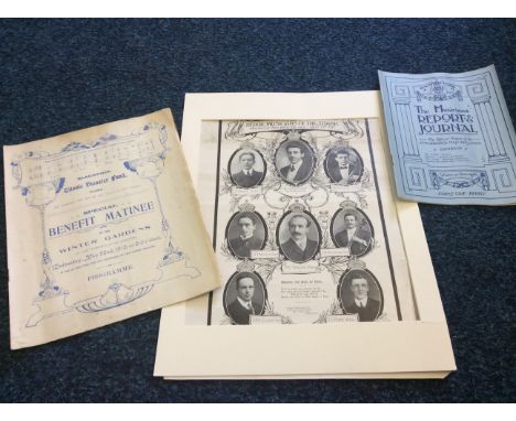 The Musician's Report and Journal, photograph print of 'the heroic musicians of the Titanic,' and a programme for the Blackpo