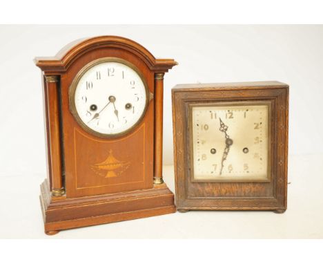 Edwardian mantle clock & 1 other 
