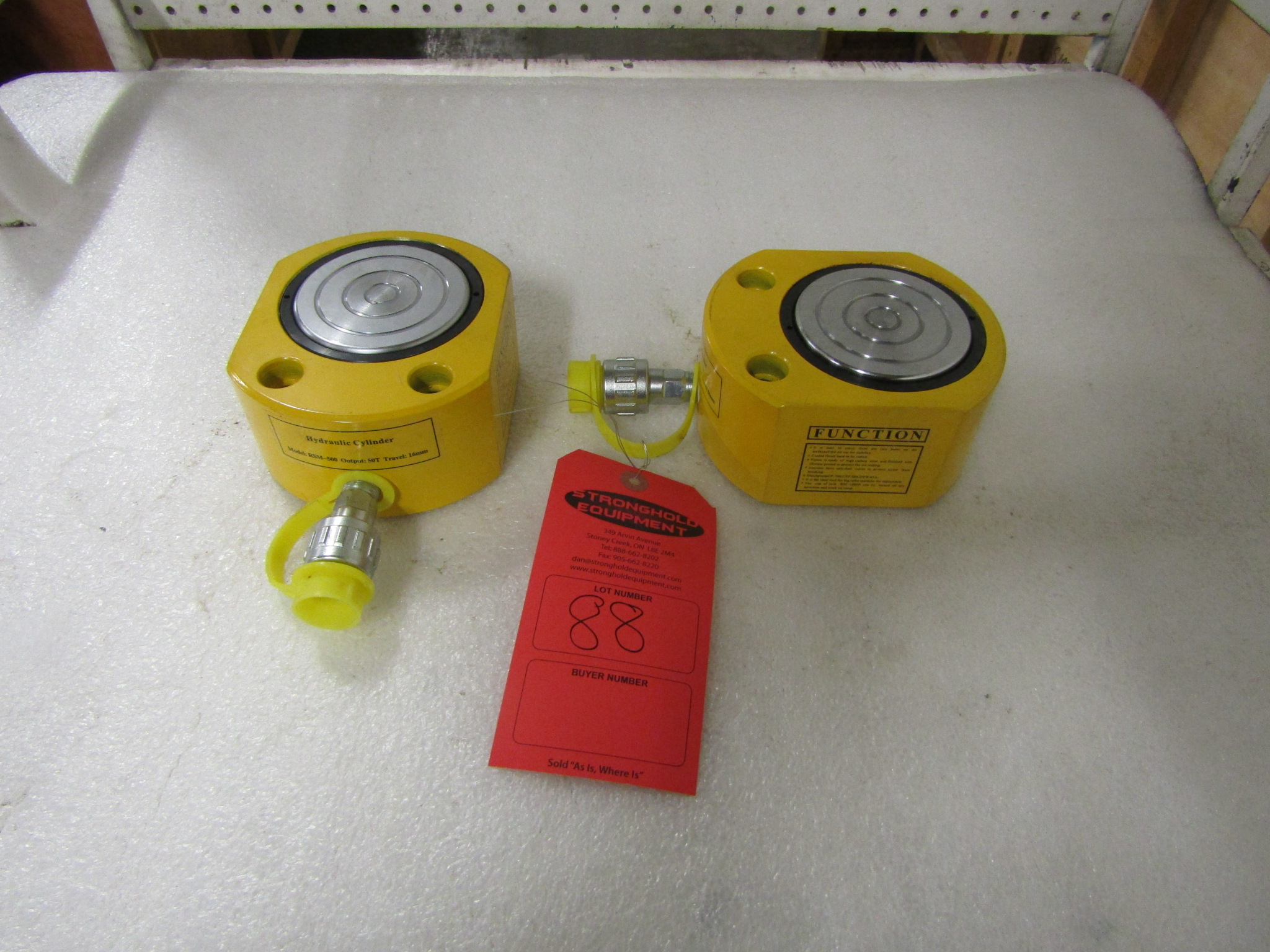 Lot of 2 (2 units) RSM500 50 Ton Hydraulic Jacks pancake jack style