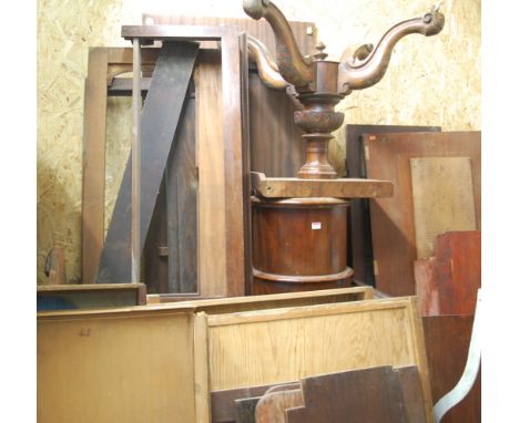 A collection of predominantly 19th century mahogany, oak and walnut timbers and further effects, to include; commode, loo tab