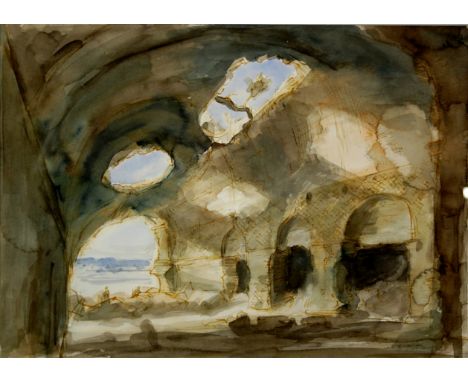 E. Hebborn (1934-1996) - watercolour sketch