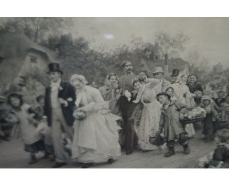 Early framed print 'A village wedding'