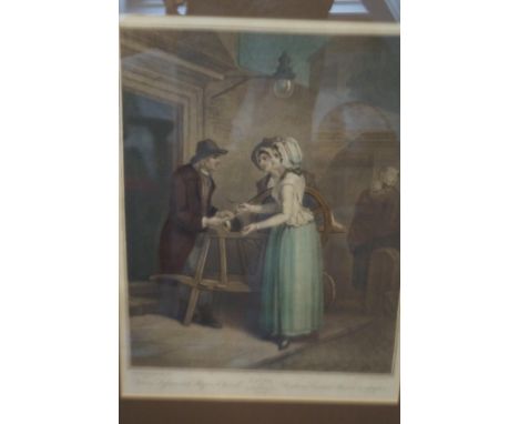 Early framed print 'Cries of London' Knife, scissors &amp; razors