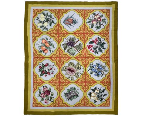 Tapestry style fruits design rug,&nbsp;83" x 65" approx 